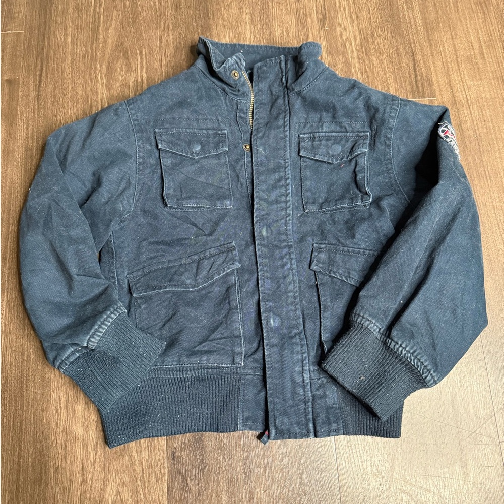 Boys Navy Blue Casual Bomber Style Jacket Kids Size 5-6